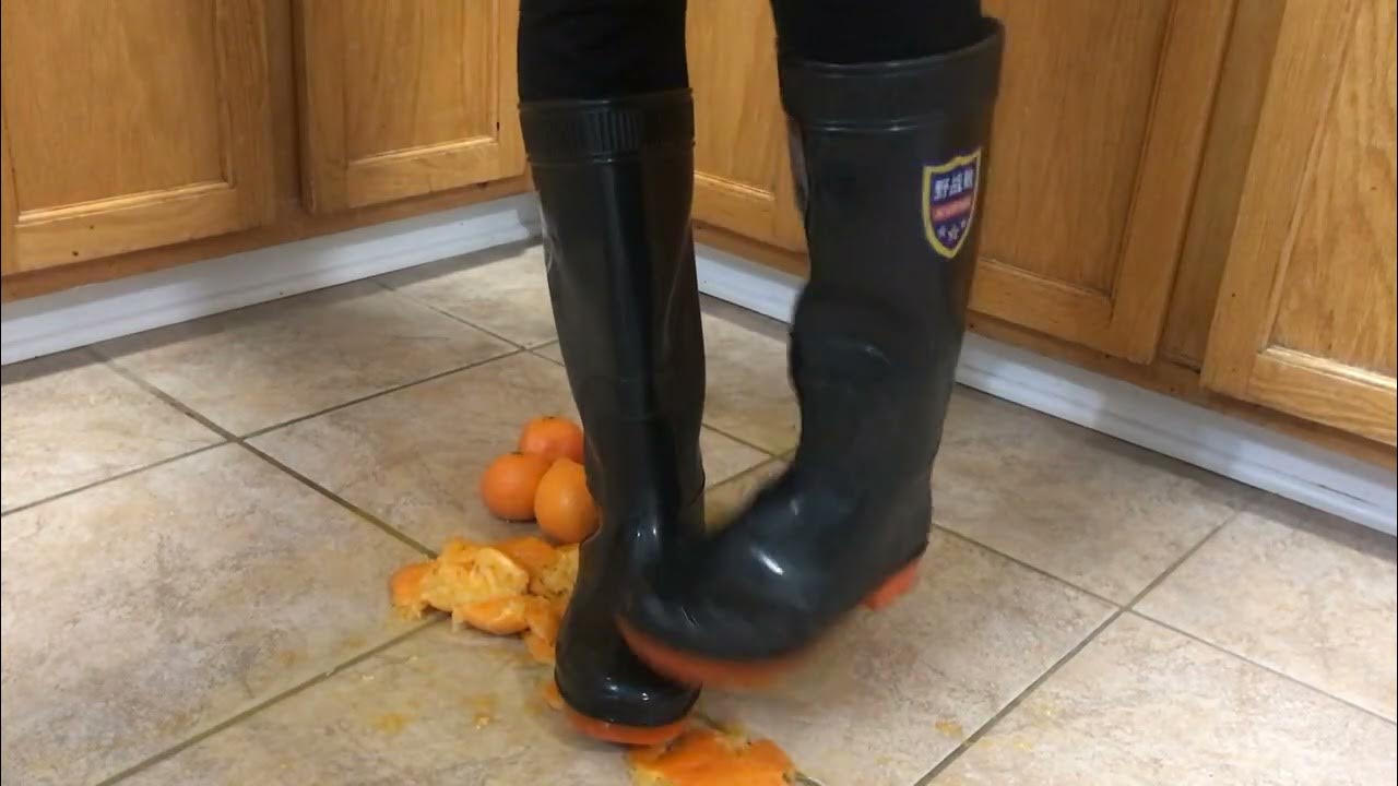Crushing clementines while squeaking my professional rubber boots