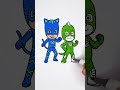 ⏪ Reverse Play 😻 Coloring Catboy & Gekko 🦎 Easy Glitter Art ✨ #pjmasks #kids #color #cartoon