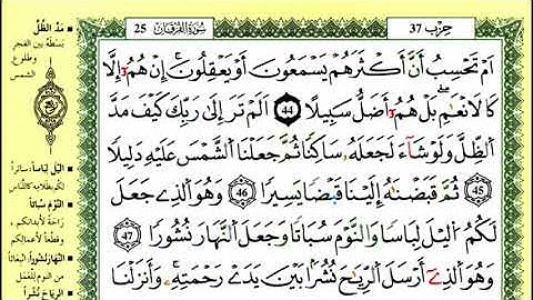 55-44: الصفحة 364 :سورة الفرقان من الآية