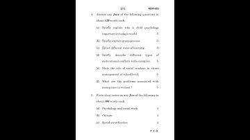 MSW - 003    December 2022 Question Paper