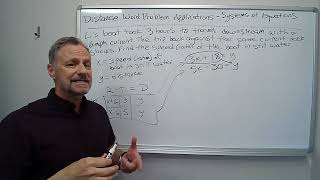 Distance (Motion) Word Problem Applications using Two Variable Systems of Equations
