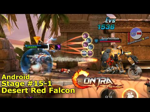 Level 15-1. Desert Red Falcon. Прохождение игры Contra Returns на Android