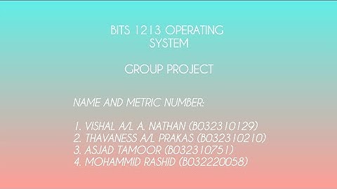 BITS 1213 OPERATING SYSTEM (Mini Project)