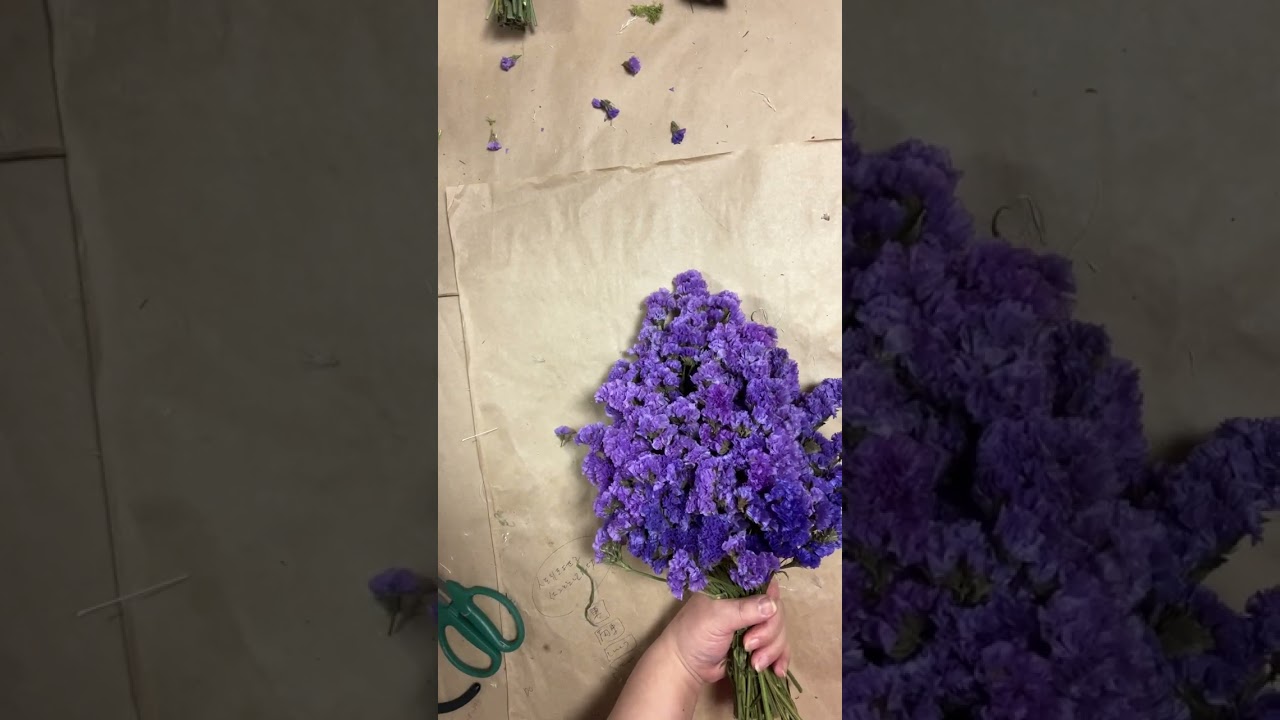 紫スターチスのスワッグ作成 - YouTube