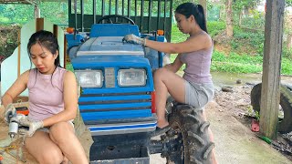 Classic farm vehicle restoration: Genius girl restores the engine starter.