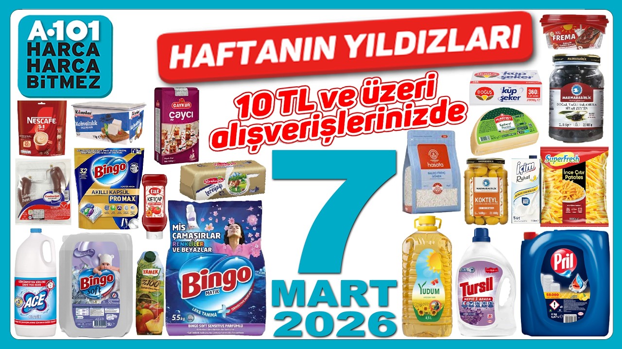 A101 7 MART 2026 | A101 İNDİRİMLERİ TEMİZLİK VE GIDA | A101 HAFTANIN YILDIZLARI MARKET FİYATLARI