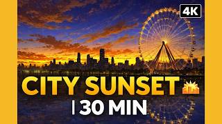 🌇 City Sunset Wallpaper | 30 Minutes Relaxing Aesthetic Background (4K) screenshot 1