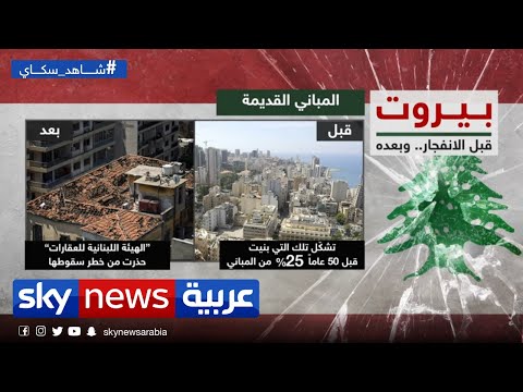 مقارنة بين صور بيروت قبل تفجير المرفأ وبعده