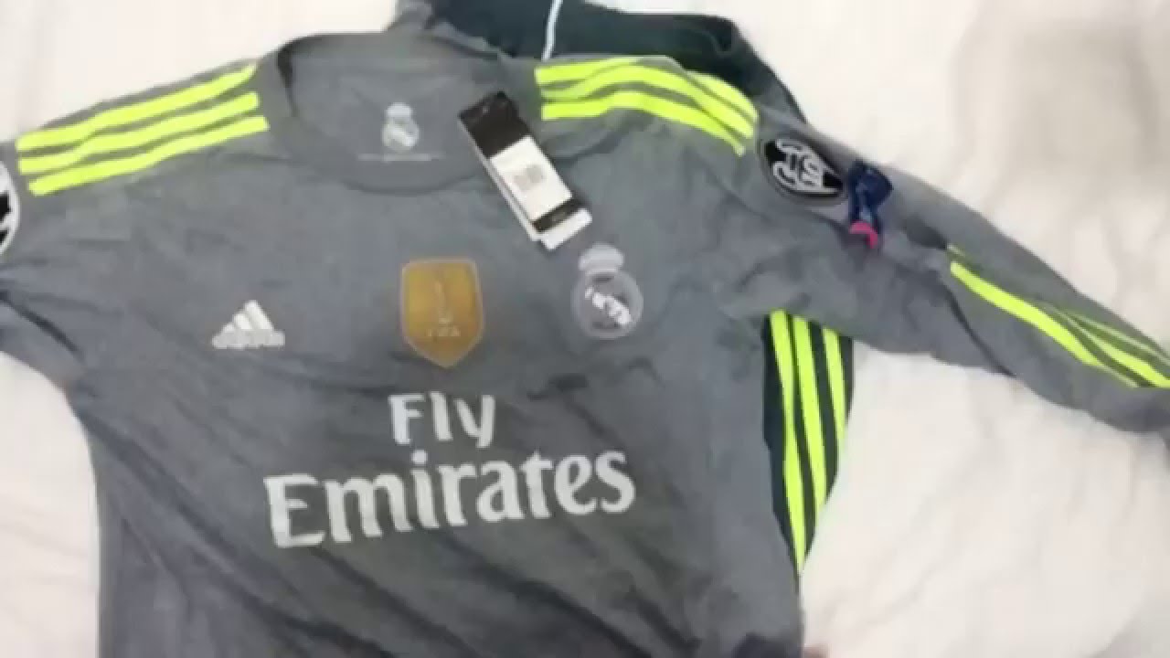 Real Madrid Away 2015 Adidas T-shirt Unboxing \u0026 Review [Full HD] - YouTube