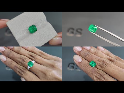 Emerald Vivid green octagon cut 2.30 carats, Colombia Video  № 1