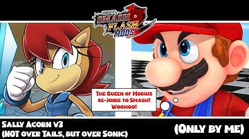 SSF2 Mods: Sally Acorn v3 (Not over Tails, but over Sonic) (Only by me)