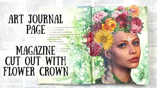 Art Journal Page using a magazine cut out | 🦋 Shanouki Art 🦋