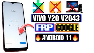 VIVO Y20 FRP Bypass Android 11 2023 | VIVO Y20 (V2043) Google Account Bypass Without PC |