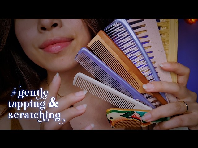 ASMR Gentle Tapping & Scratching On Combs  ⊹₊⟡⋆ No Talking