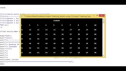 Simple Ticketing System using C