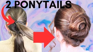 How to do EASY twisted updo hairstyle - chignon bun