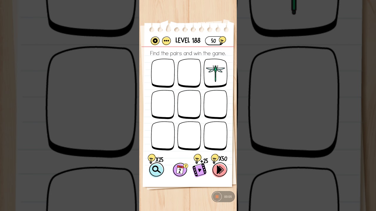 find the pairs and win the game brain test level 188