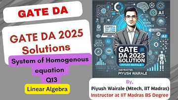 GATE DA 2025 Oplossingen | Lineaire algebra | GATE Data science PYQ Q13 #gateda #gatedatascience