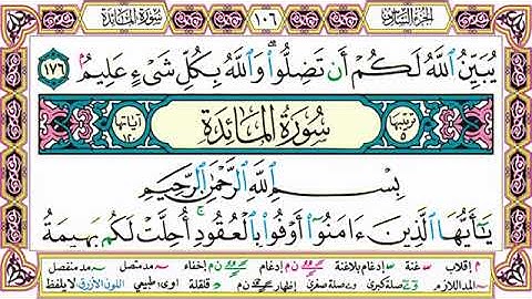 القرآن الكريم مقسم إلى أجزاء | الجزء 6 مكتوب | مقسم صفحات | الشيخ حاتم فريد | مصحف التجوي