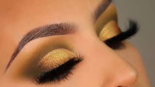 Green olive cut crease makeup tutorial