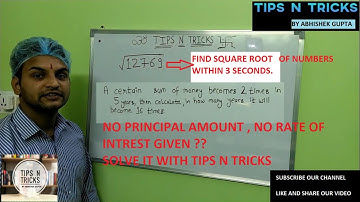 SQUARE AND UNDER ROOT TIPS N TRICKS SUPERFAST