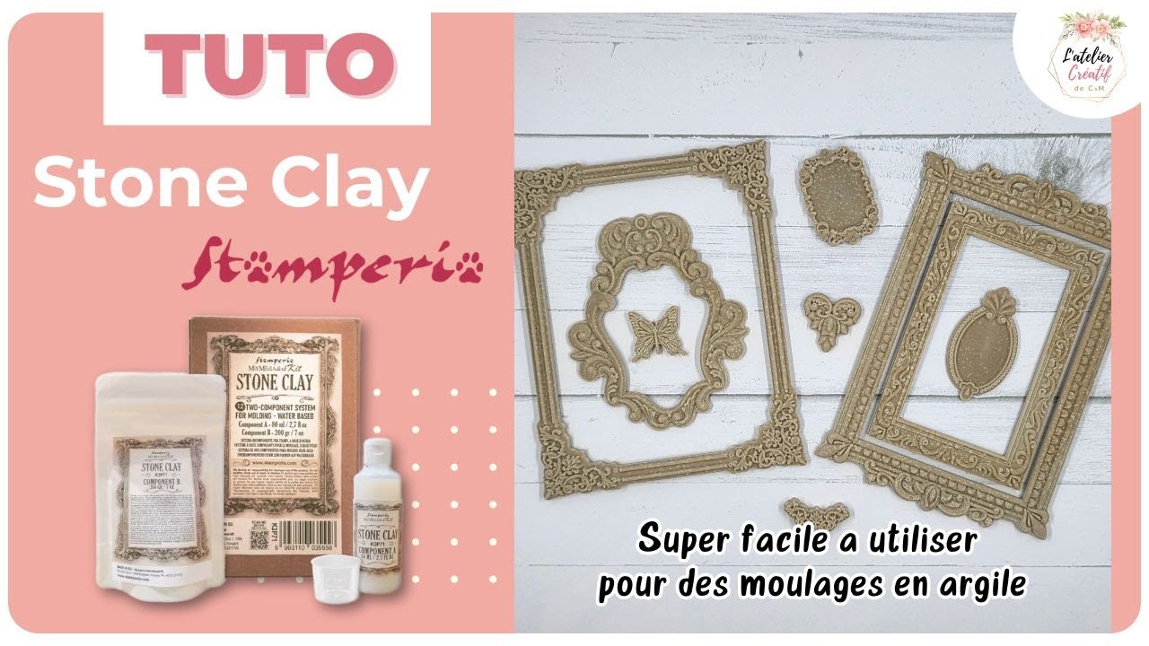 TEST Stone Clay de Stamperia 👍 Super facile à utiliser pour des moulages en argile 🩷
