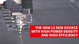 Salvagnini laser cutting: L5 8kW high-power density and high-efficiency source cuts 4 mm mild steel