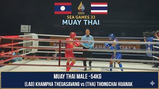 Muay Thai Male-54kg: (LAO) Khampha Theuasavang  vs (THA) Thongchai Huanak - SEA Games 33