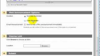 Create and Modify Announcements in Blackboard Learn