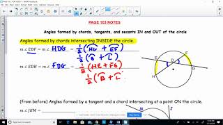 Famous GEO   PG 103 NOTES   ANGLES INSIDE, ON, OUTSIDE CIRCLES Wealth