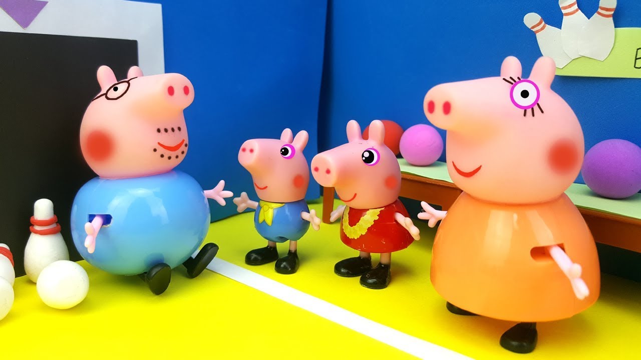 Peppa Pig Held Bowling Contest & Tianbao Toys - YouTube