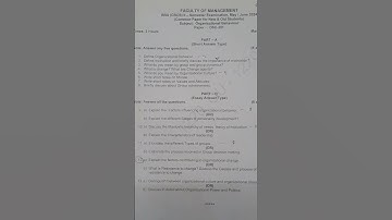 Organisational Behaviour BBA 1st year 2nd Sem Question paper #osmania_university #2024 #2ndsemester