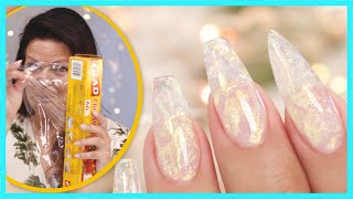 Using Plastic Wrap to Create Crystal Gel Nails screenshot 5