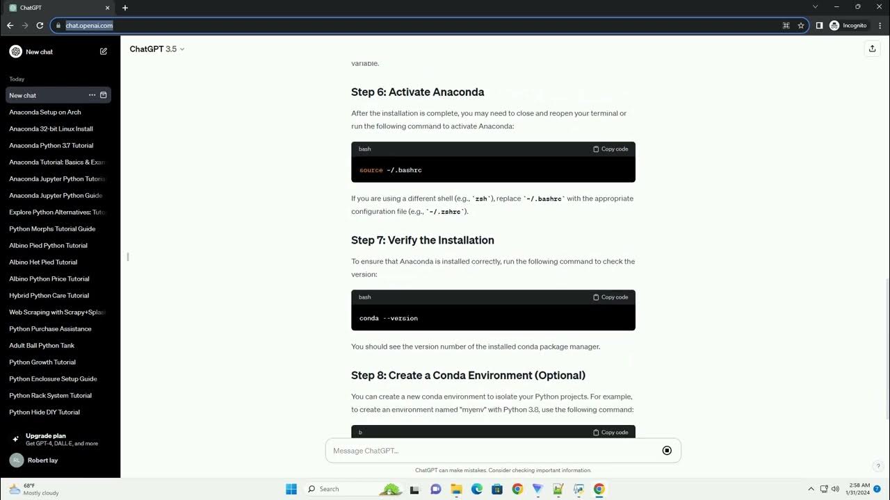 anaconda python linux download - YouTube