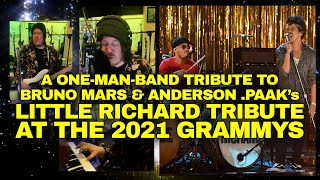 One Man Band Tribute To Bruno Mars & Anderson .Paak / Silk Sonic Little Richard Medley Grammys 2021