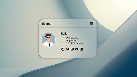 Modern Glass morphism Portfolio card made with only HTML & CSS | lifetime Coding