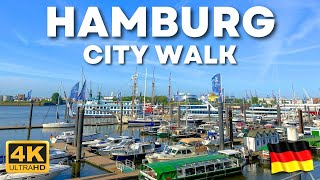 City Walking Tour of The Port City Hamburg, Germany 🇩🇪 | 4k 60fps | May 2023