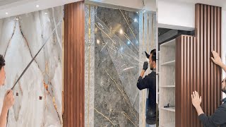 Top 3 Wall Design Ideas 🔥 Marble Panels, Wood Panels, and Gold Trim
