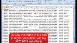 ACT 2010 Training Tutorial - Importing Data