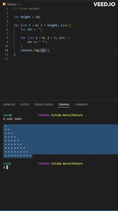 How to print triangle pattern in JavaScript | JavaScript | Triangle ...
