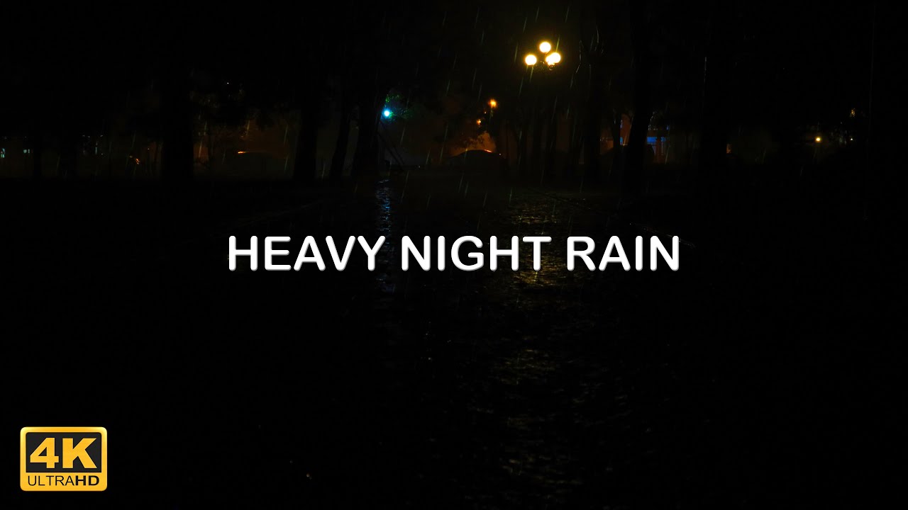 10-Hour Sound of Heavy Rain in A Park at Night for Sleep, Relaxation ...