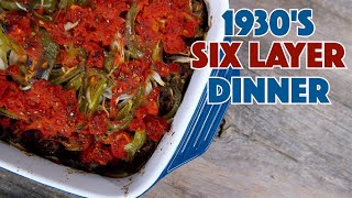 Depression Era 1930's Six layer Dinner Dish Recipe Old Cookbook Show  Glen & Friends Cooking