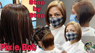 Advance Bob/Pixie Bob/graduated Bob haircut/STEP BY STEP/ Ful tutorial..vlog bikash