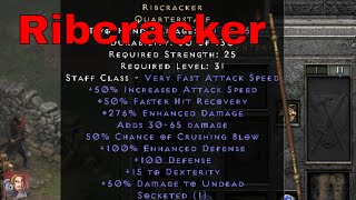 D2R Unique Items - Ribcracker (Quarterstaff)