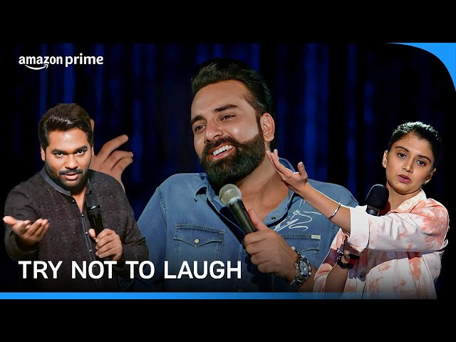 Try not to laugh | Bass Kar Bassi, Tathastu, Comicstaan | Prime Video India class=