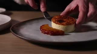 Dressage Cheesecake San Sebastian Traiteur de Paris : Ananas rôti au jus de la passion
