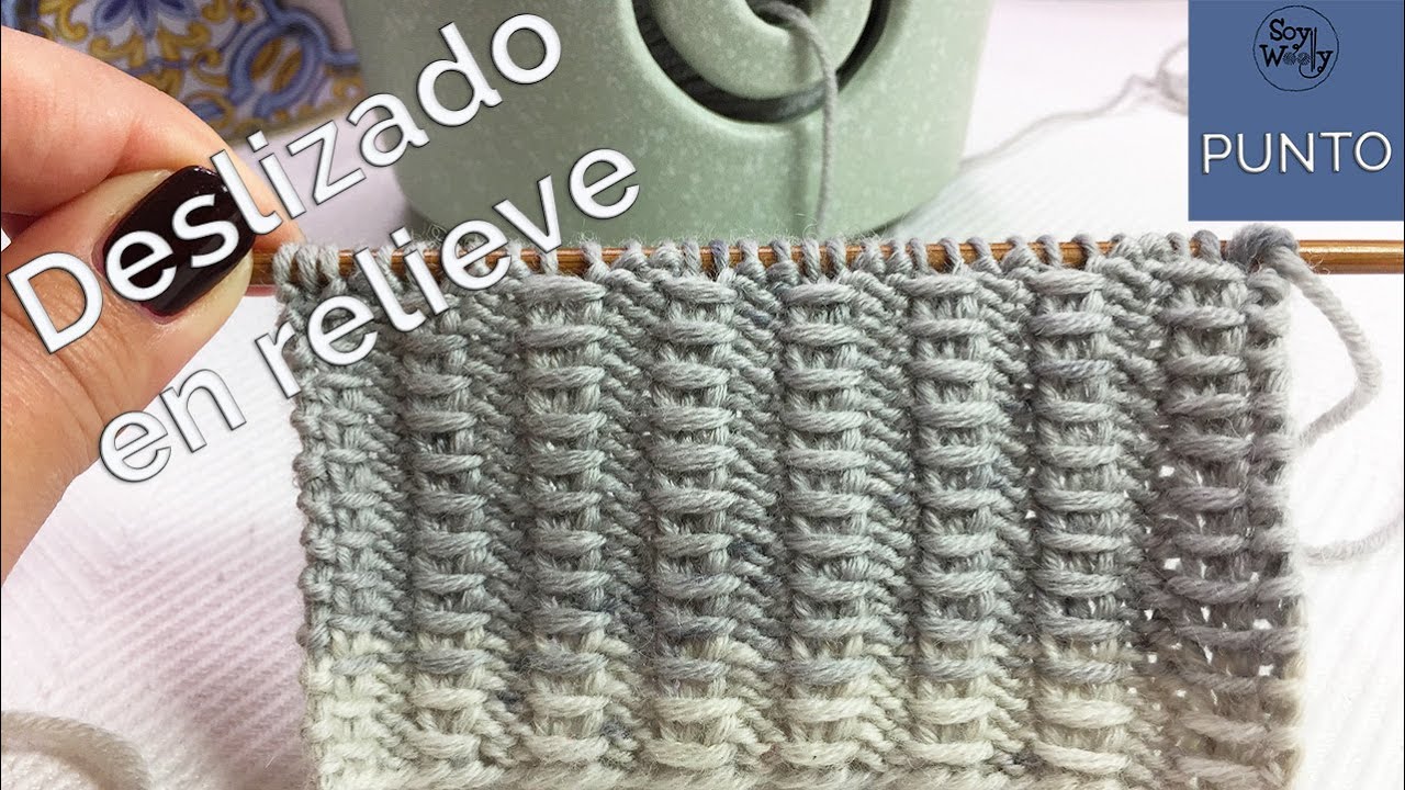 Punto Deslizado en relieve: reversible, unisex y se teje en dos vueltas (súper fácil)
