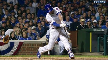 NLCS Gm1: Bryant drives an RBI double off the wall