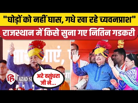 Rajasthan Election 2023: Nitin Gadkari बोले- घोड़ों को नहीं घास, गधे खा रहे च्यवनप्राश | Vasundhara