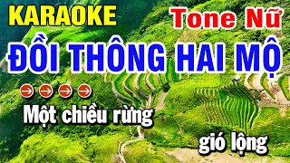 Karaoke Đồi Thông Hai Mộ Nhạc Sống Tone Nữ Gm | Huỳnh Lê